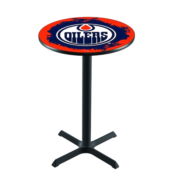 42" Blk Wrinkle Edmonton Oilers Pub Table
